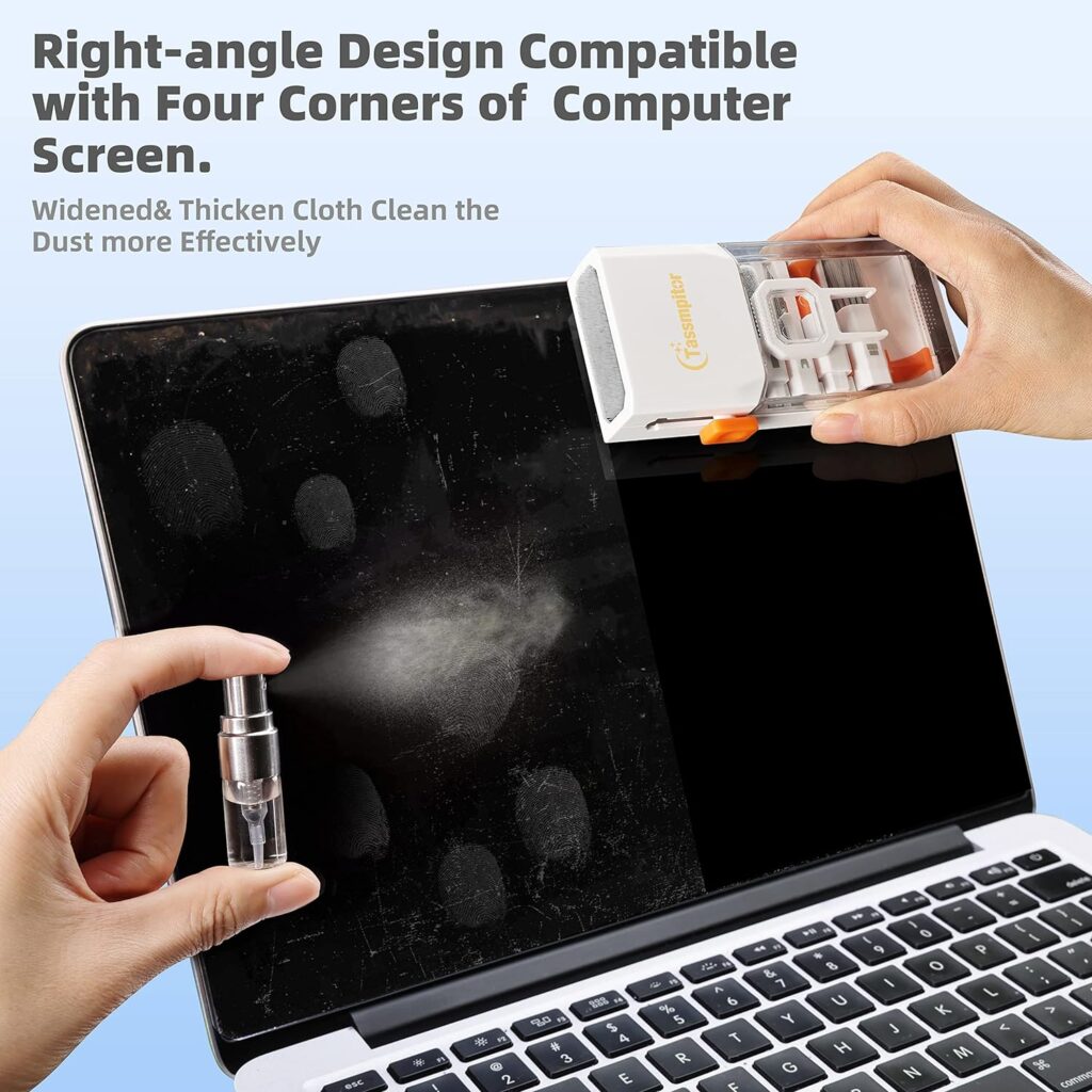 10-in-1 Laptop Keyboard Cleaner Cleaning Kit, Electronics Screen Cleaner Repair Tool with 3 in 1 Earbud Cleaner Pen, Camera Lens Pen, Suit for MacBook iPad, iPhone, Cell Phone, PC Monitor with Patent