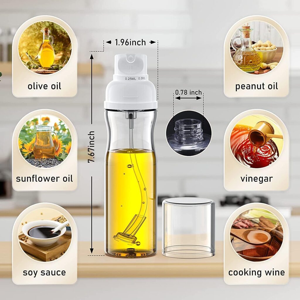 100ml Olive Oil Mister Sprayer Bottle - Cooking Spray Dispenser for Air Fryers, Baking, Roasting, Frying - Kitchen Gadget Accessory