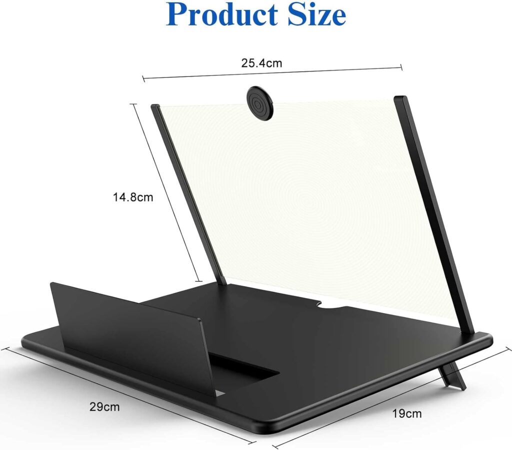 16 Screen Magnifier for Cell Phone - 3D HD Magnifying Projector Screen Enlarger Expanders for Movies, Videos and Gaming – Foldable Phone Stand with Screen Amplifier–Compatible with All Smartphones