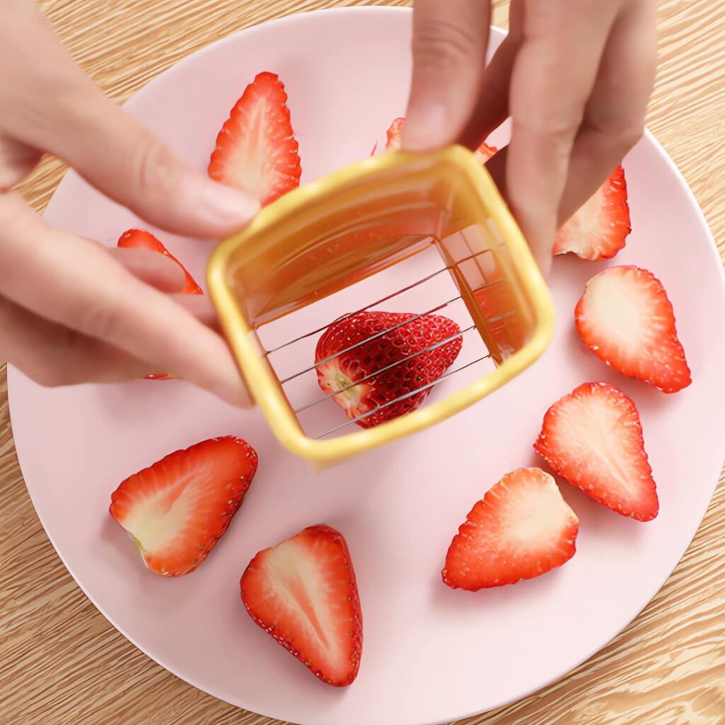 2 Pack Cup Slicers | Egg Slicers | banana slicers | Strawberry Cutter | Quickly Making Fruit Vegetable Salad | Creative Kitchen Gadget