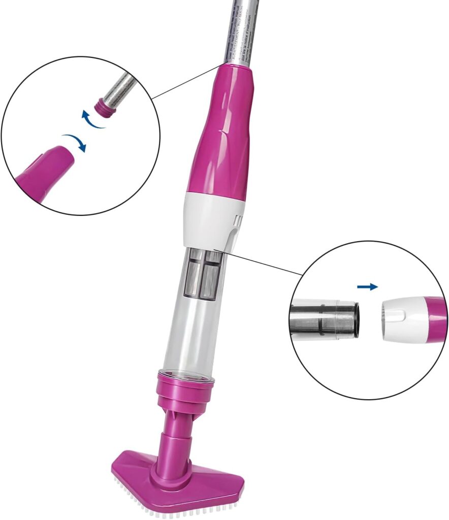 3 in 1 Cordless Rechargeable Pool Vacuum, Handheld Pool Cleaner Ideal for Spas, Hot Tubs and Small Pools for Sand and Debris Orange