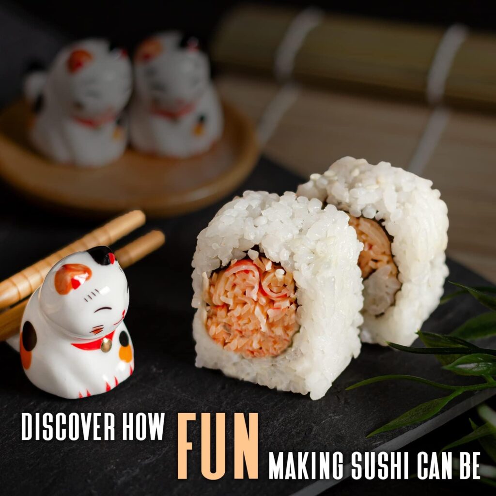 Alas Complete 20 Piece Sushi Making Set - Kit for Beginners  Pros with Knife, 2 Mats, Rice Bazooka and Dipping Plate