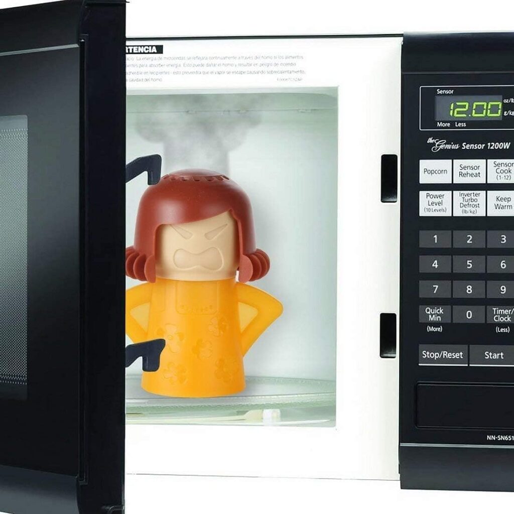 Angry Mama Microwave Cleaner Angry Mom Microwave Oven Steam Cleaner and Disinfects With Vinegar and Water for Kitchens, Steamer Cleaning Equipment Cleans the Crud in Minutes (Green)