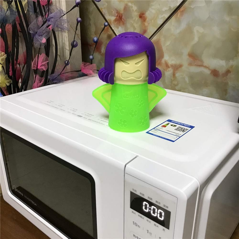 Angry Mom Microwave Cleaner, Mad Mama Microwave Steam Cleaner, Just Add Vinegar and Water, Easily Cleans the Crud in Minutes (Green)