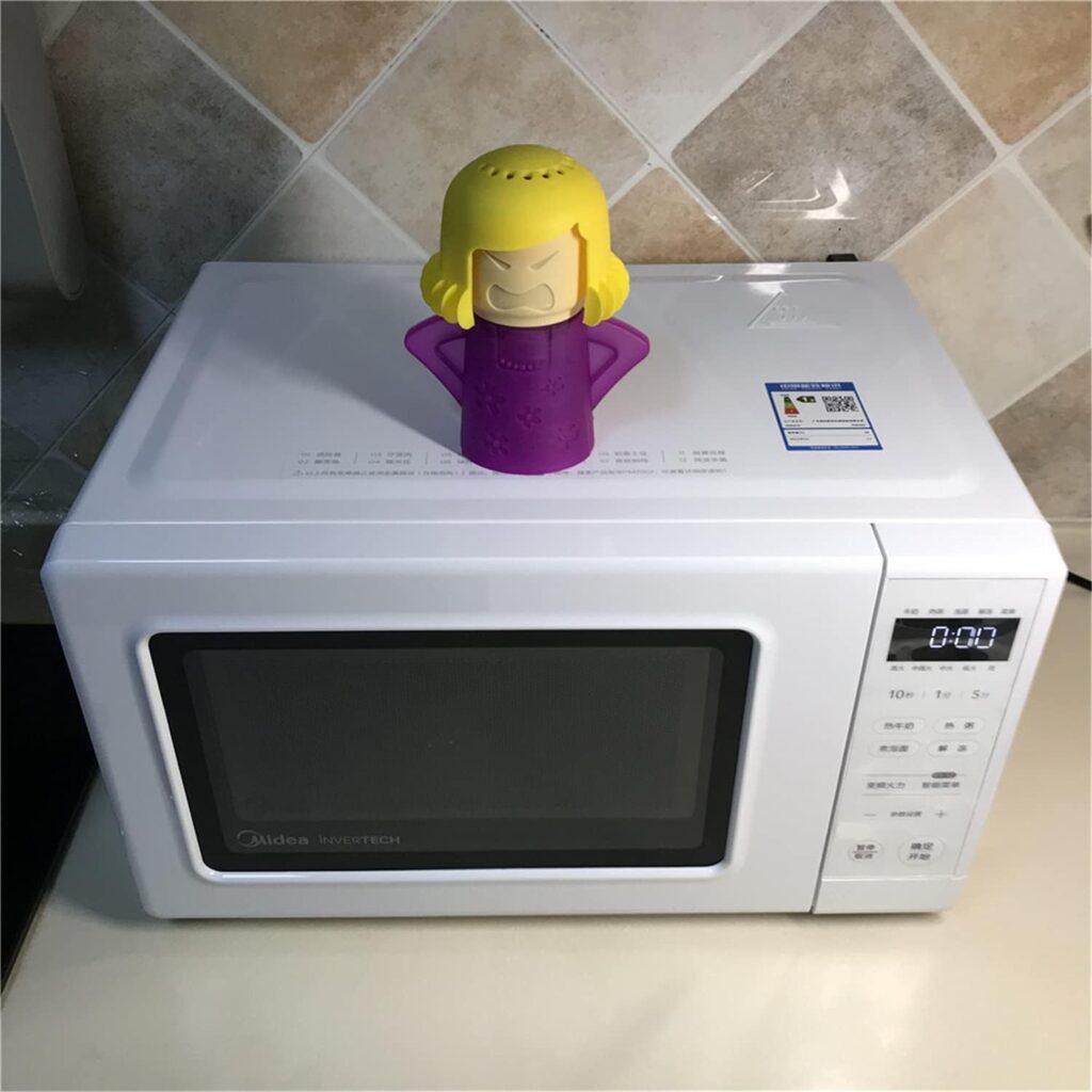 Asltw Angry Mama Microwave Oven Cleaner, Fast Action Steam Kitchen Gadget, Just Add Vinegar and Water (Blue)