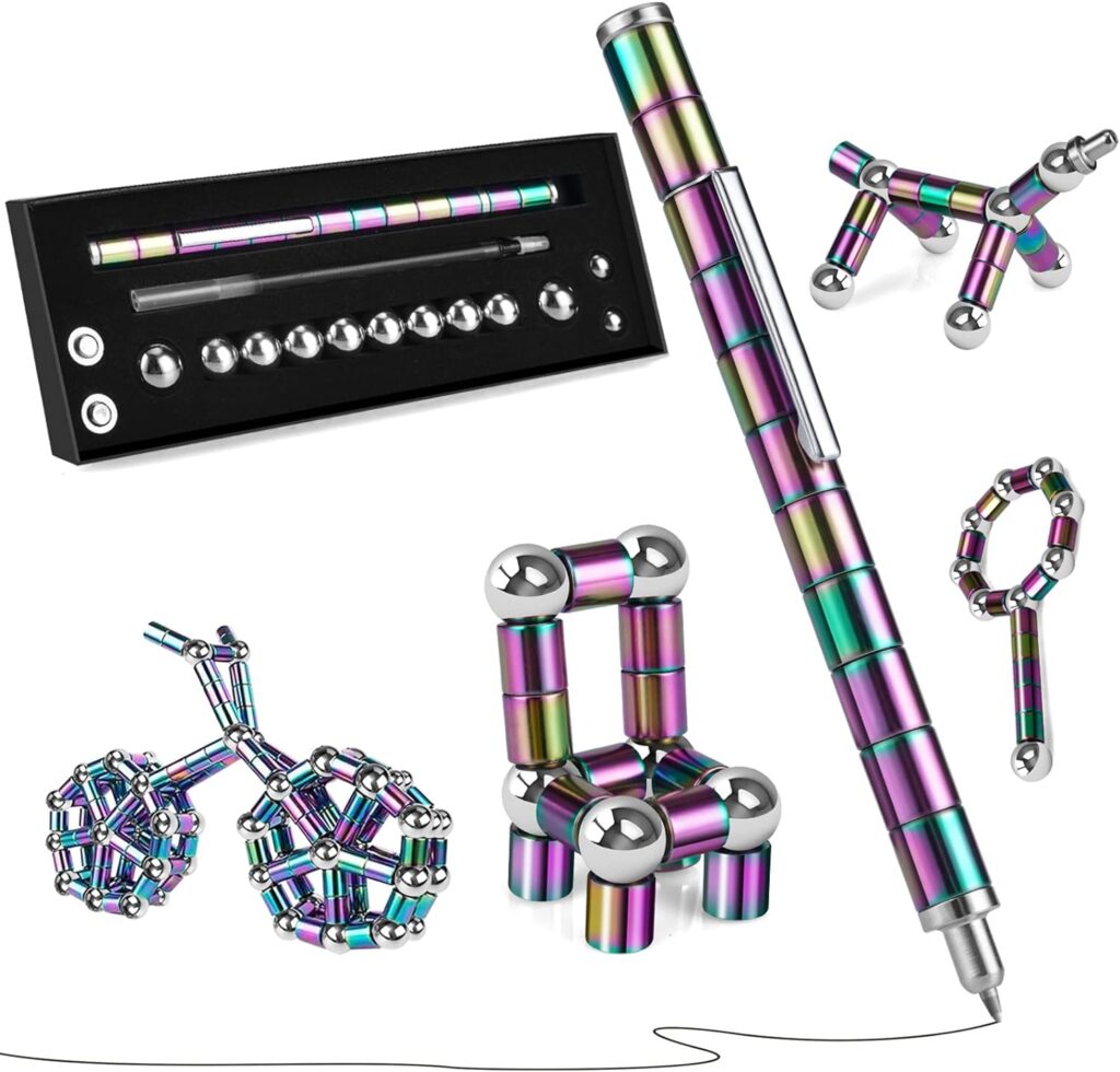 Black Fidget Pen Toy, Sensory Tool EDC Fidgeting Game for Adults, Cool Gadget Best for Stress and Anxiety Relief and Kill Time,Novelty Gifts for Teen and Adults