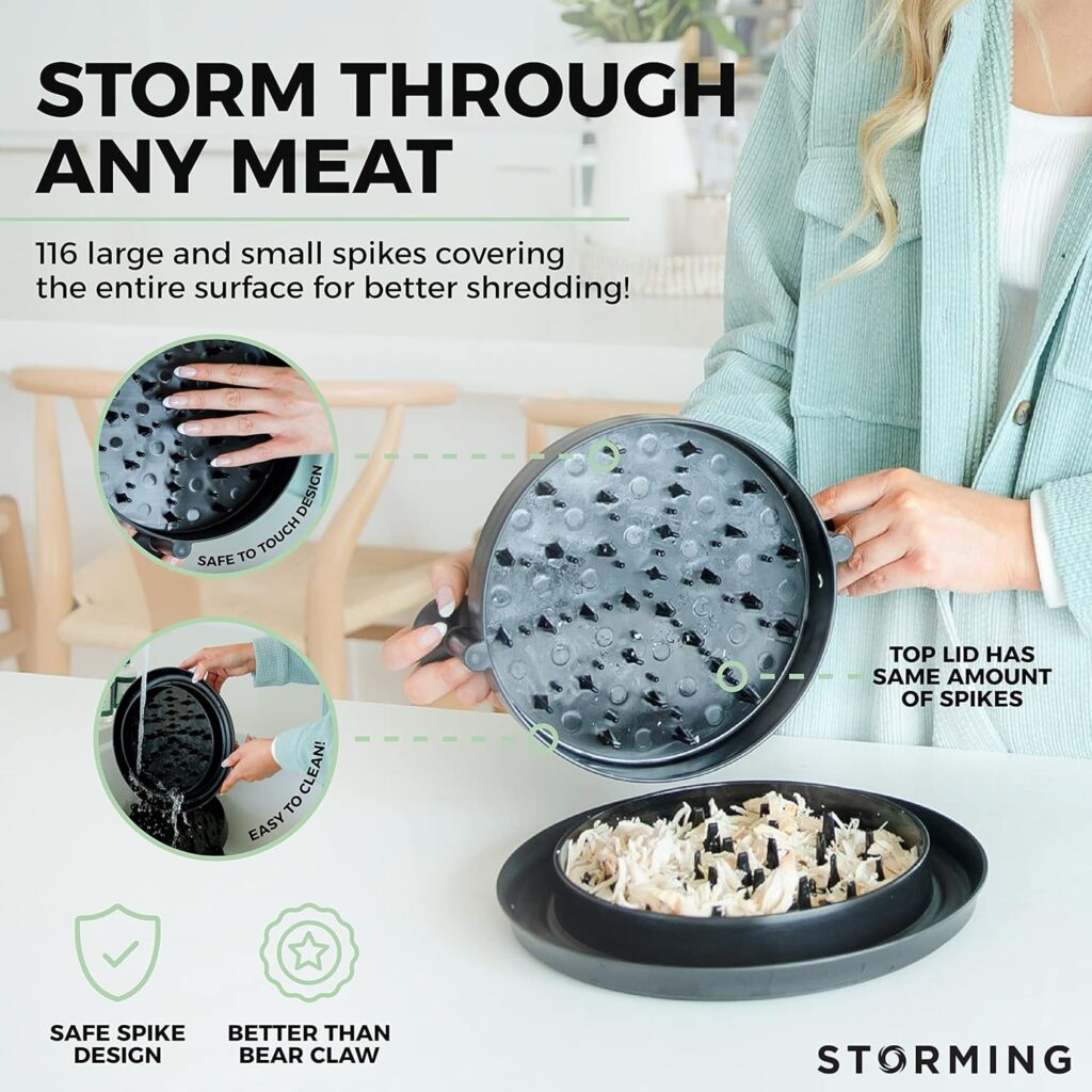 Chicken Shredder Tool Twist - Easy Professional 116 Spike Meat Shredder Kitchen Gadgets for the Shreddiest Chicken, Steak  Pulled Pork Shredder! Thick Meat Breaker Upper, Shredding Machine