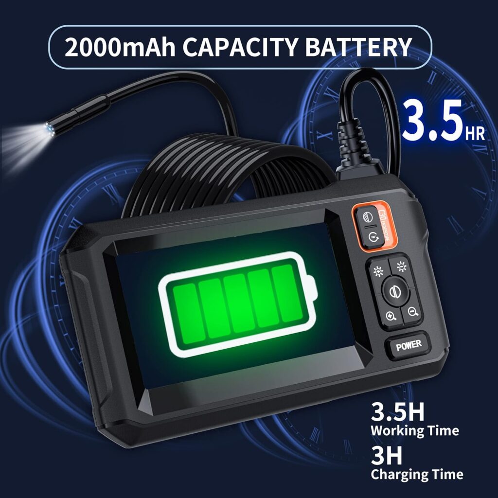 Daxiongmao Borescope, Endoscope Camera with Light, IP67 Waterproof Endoscope, 1080P HD Inspection Camera, Borescope Camera with Light, Snake Camera, 16.5ft Endoscope Camera, Gadgets for Men (4.3”)