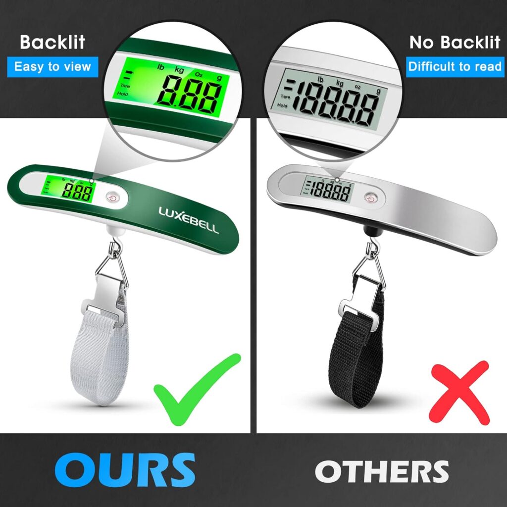 Digital Luggage Scale Gift for Traveler Suitcase Handheld Weight Scale 110lbs (Green)