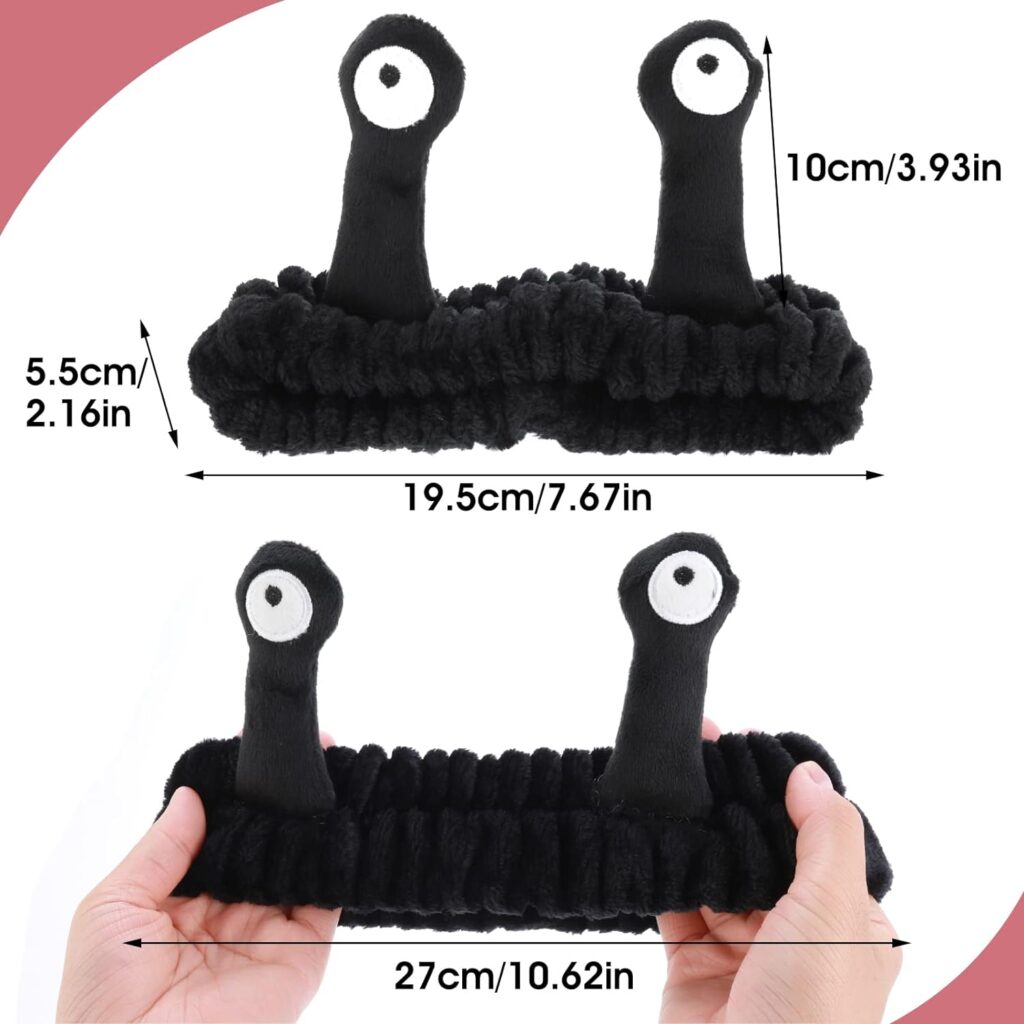 Face Wash Headband, Palm and Snail Spa Hair Bands Makeup Headbands Women Cartoon Cute Coral Fleece Elastic Headband Creative Hair Accessories for Washing Face Shower Sports Beauty Skincare