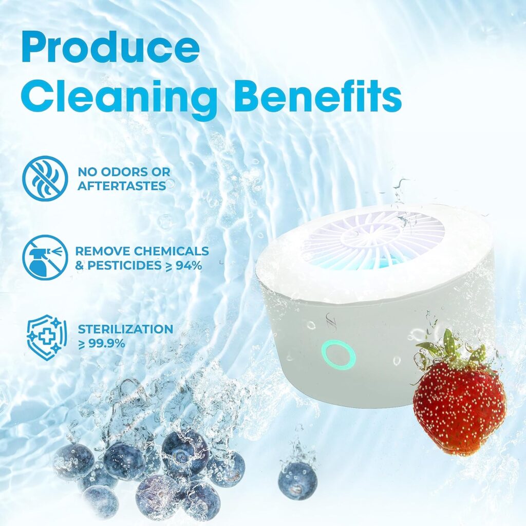 Fruit and Vegetable Washing Machine, Fruit Cleaner Device, Fruit Purifier Clean Fresh Produce in Water, Waterproof Fruit, Vegetable, Meat and Tableware Cleaner