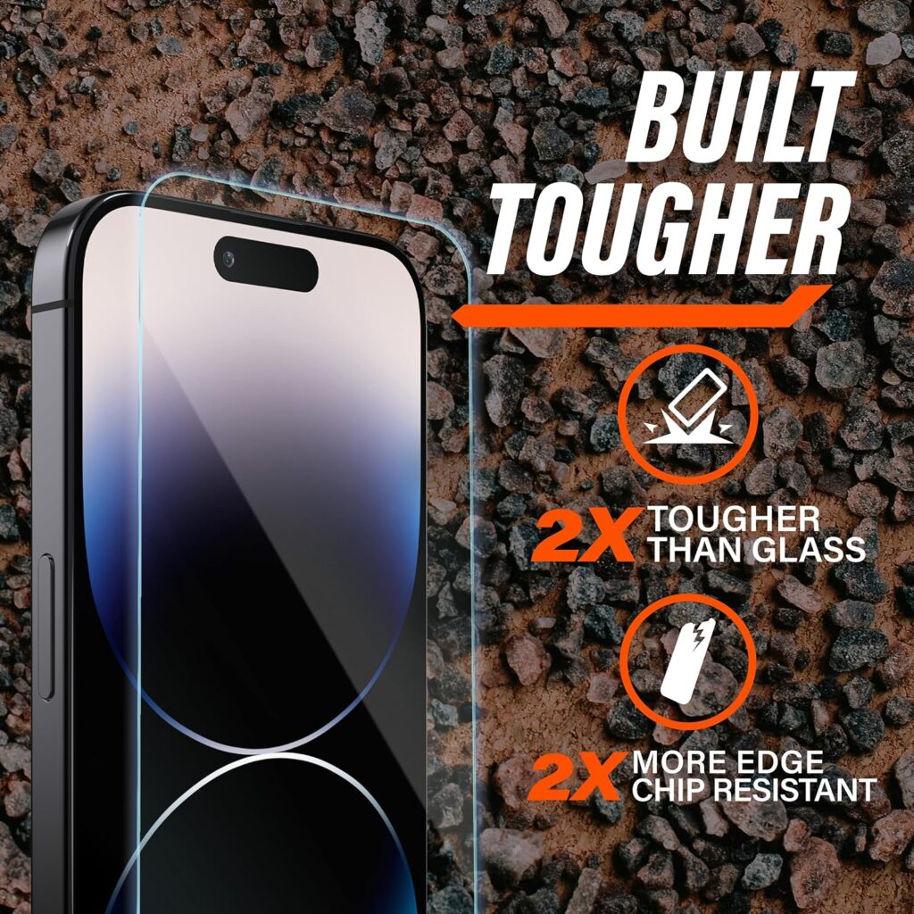 Gadget Guard Apple iPhone 15 Pro Max Compatible Screen Protectors Pro-Active, 2 Pack - Easy-Align Installation Tool Included