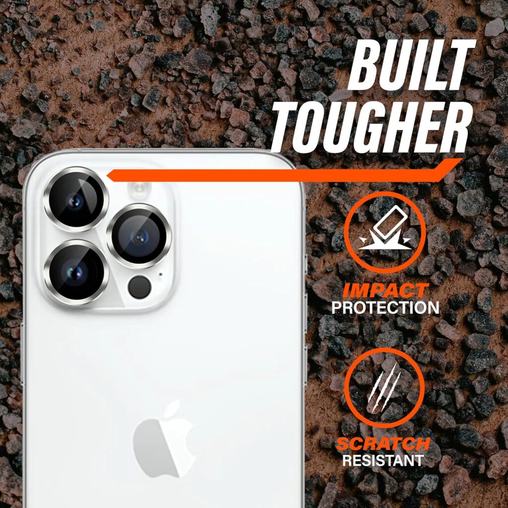 Gadget Guard Pro-Active Camera Protector (Silver) - Compatible with Apple iPhone 14 Pro/14 Pro Max