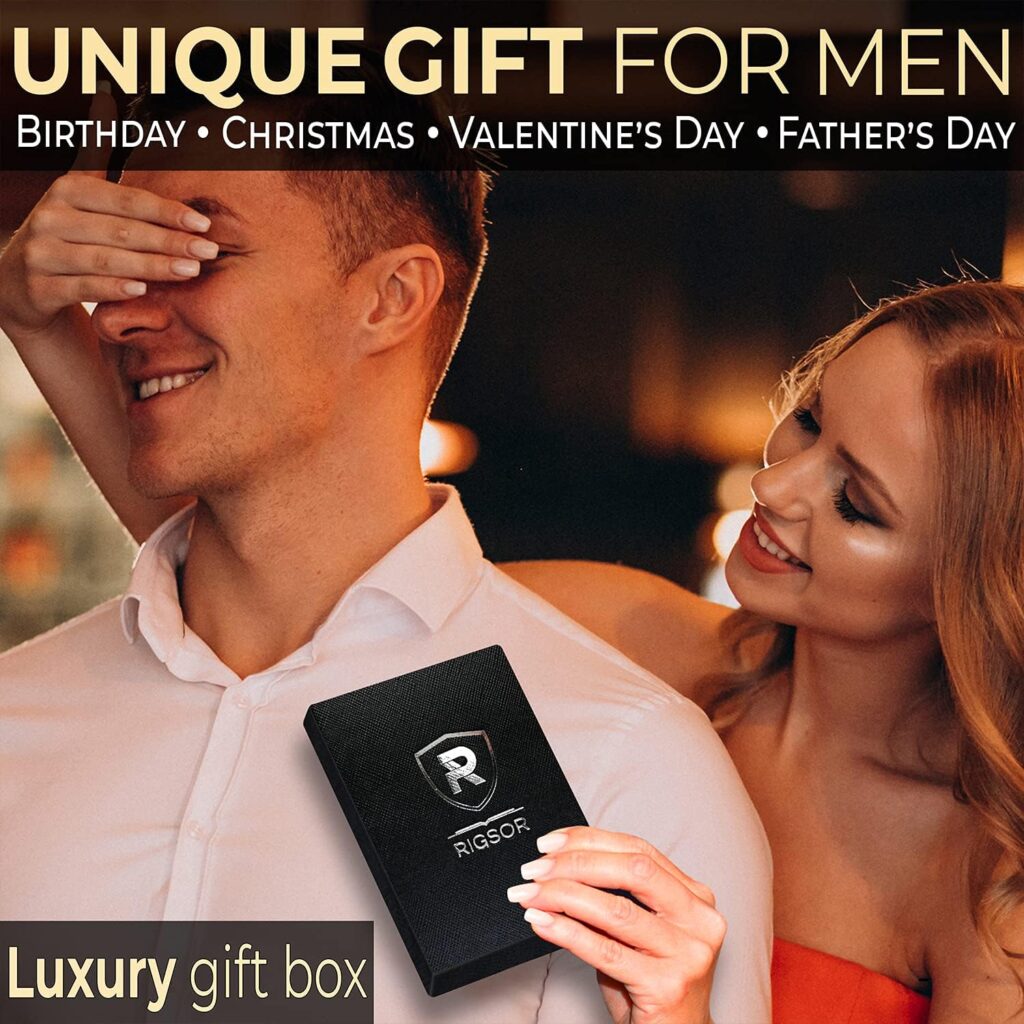 Gifts for Men Dad Husband - Mens Wallet with Money Clip Slim RFID - Christmas Stocking Stuffers for Men - Cool Gadgets - Unique Birthday Valentines Day Fathers Day Ideas for Him Boyfriend Grandpa