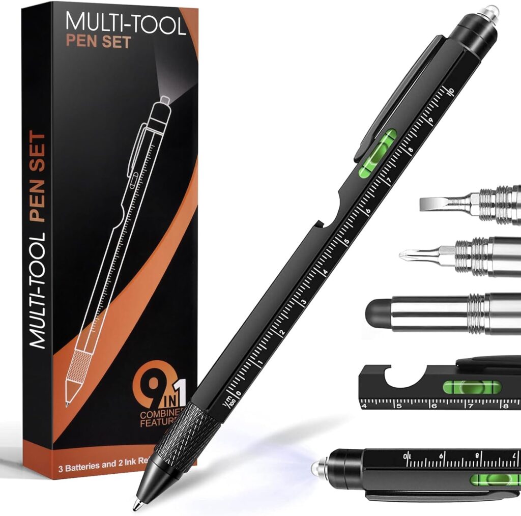 Gifts for Men, Fathers Day Dad Gifts from Daughter Son, 9 in 1 Multitool Pen, Cool Tools Gadgets for Men, Birthday Father’s Day Gift for Dad Grandpa Husband Him, Christmas Stocking Stuffers for Adults