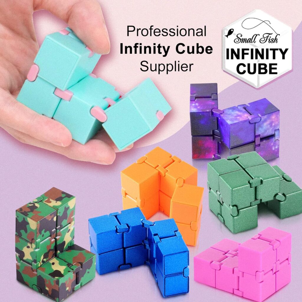 Infinity Cube Sensory Fidget Toy, EDC Fidgeting Game for Kids and Adults, Cool Mini Gadget Best for Stress and Anxiety Relief and Kill Time, Unique Idea That is Light on The Fingers and Hands