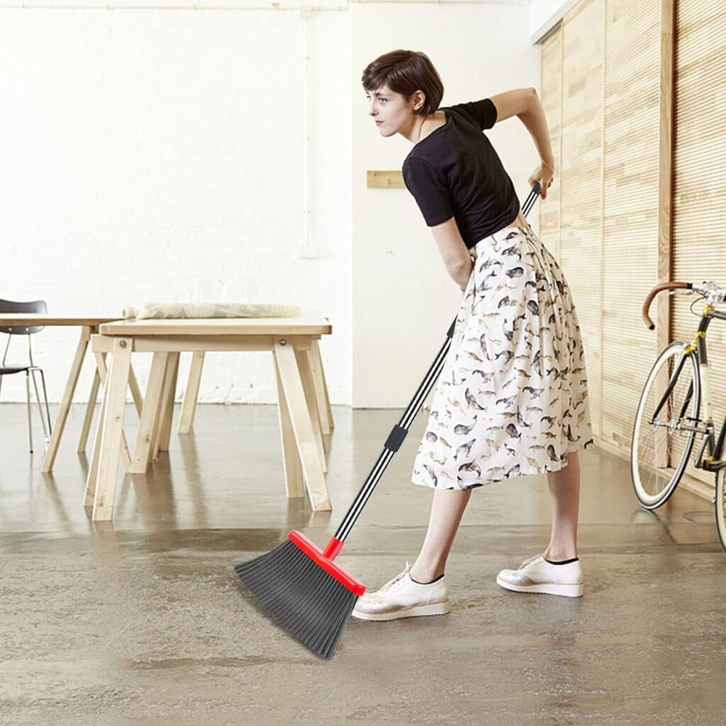 kelamayi Broom and Dustpan Set for Home，Broom and Dustpan Set, Broom Dustpan Set, Broom and Dustpan Combo for Office, IndoorOutdoor Sweeping, Stand Up Broom and Dustpan (GrayYellow)