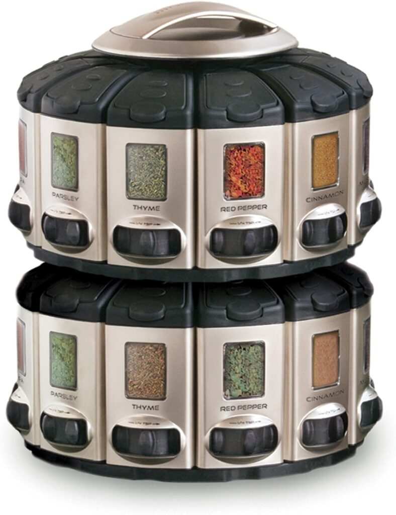 KitchenArt 57010 Select-A-Spice Auto-Measure Carousel Professional Series, Satin