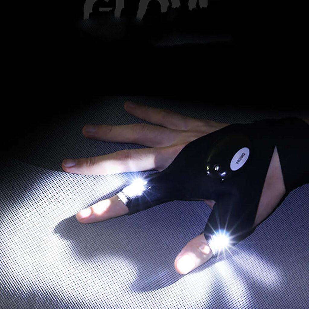 LED Flashlight Gloves Cool Gadgets for Men Camping Gear Tech Gadgets Birthday Gifts for Someone Who Has Everything Coolest Camping Gadgets