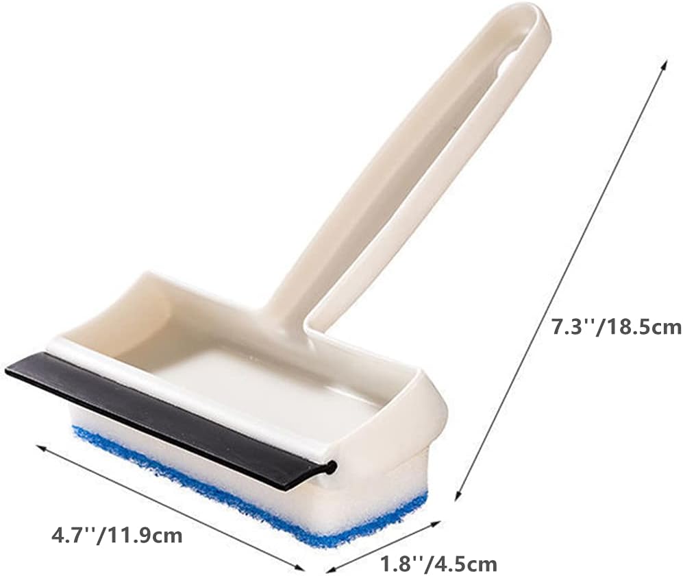 Multifunctional Double-Sided Glass Sponge Cleaning Brush Wiper Mirror Glass Tile Cleaning Brush Bathroom Squeegee(1pack)