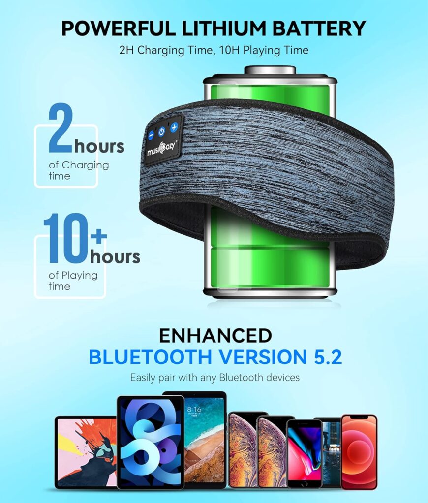 MUSICOZY Bluetooth Sleep Headband Headphones, Pink Headband for Sleeping Headphones Wireless Bluetooth Sleep Headphones for Side Sleepers for Workout Running Cool Gadgets Unique Gifts