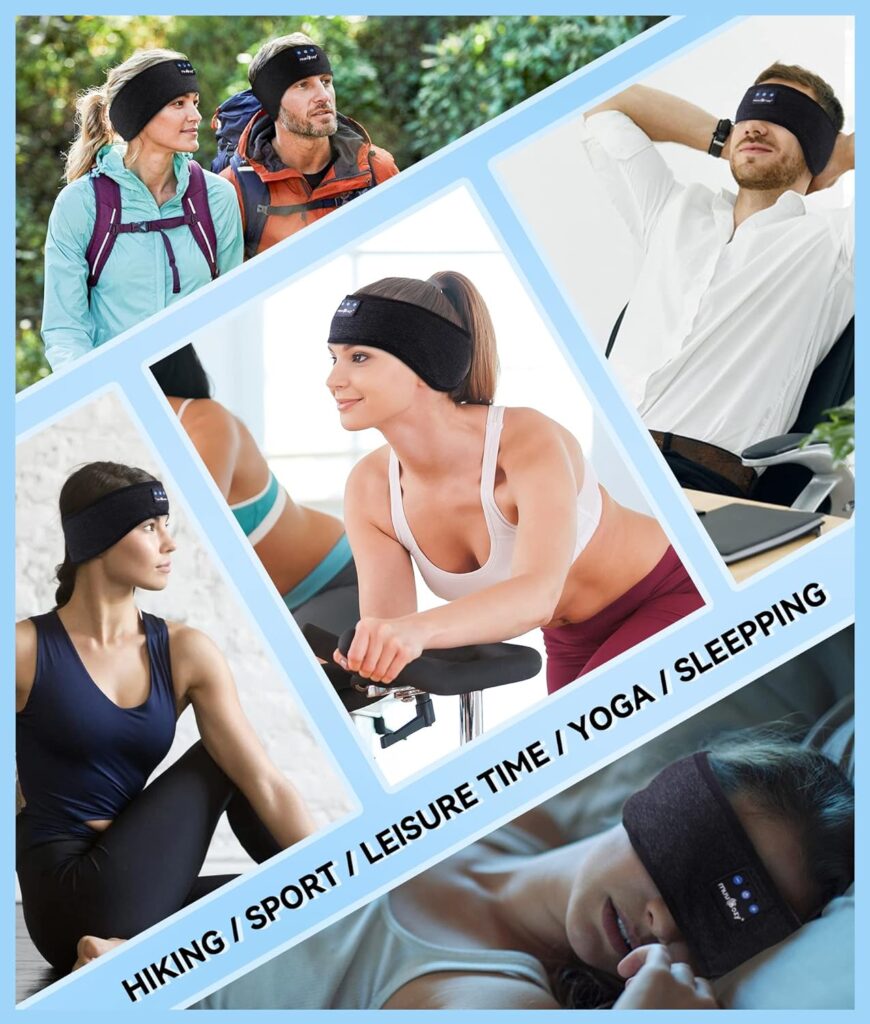 MUSICOZY Bluetooth Sleep Headband Headphones, Pink Headband for Sleeping Headphones Wireless Bluetooth Sleep Headphones for Side Sleepers for Workout Running Cool Gadgets Unique Gifts