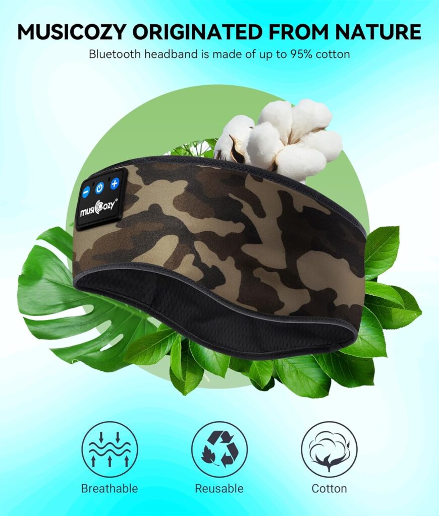 MUSICOZY Bluetooth Sleep Headband Headphones, Pink Headband for Sleeping Headphones Wireless Bluetooth Sleep Headphones for Side Sleepers for Workout Running Cool Gadgets Unique Gifts