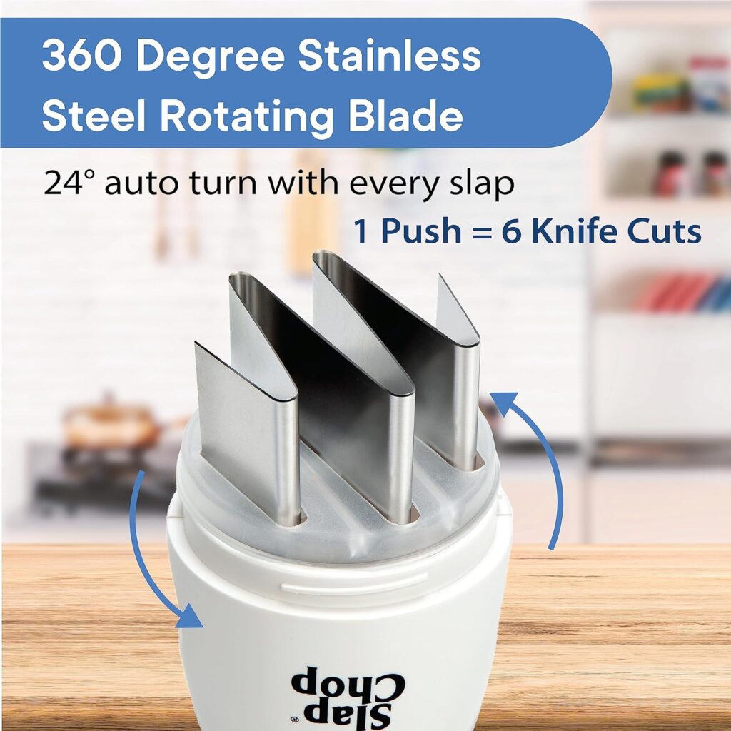 Original Slap Chop Slicer Chopper with Japanese Stainless Steel Blades  Butterfly Opening for Easy Cleaning - Vegetable Chopper Gadget - Mini Chopper for Salads - Kitchen Accessory