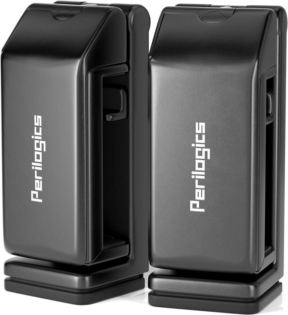 Perilogics Universal Airplane in Flight Phone Mount. Handsfree Phone Holder for Desk with Multi-Directional Dual 360 Degree Rotation. Pocket Size Travel Essential Accessory for Flying (2 Pack)