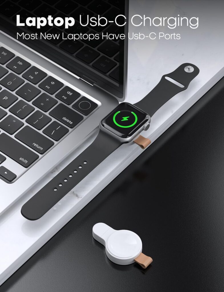 Portable Magnetic Wiriless USB A Charger for Apple Watch Ultra Se Series 9 8 7 SE 6 5 4 3,Car iWatch Charging,Airplane Travel Gadgets Gear Essentials Accessories Women-with 100CM Cord