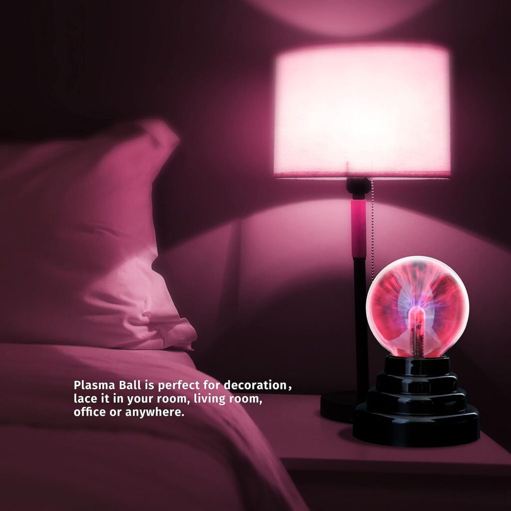 PowerTRC USB 3 Diameter Powered Plasma Ball | USB or (4 X AAA) Battery Powered | Science Toy | Electronic Plasma Light Gadget | Desk Toy | Classroom Accessory