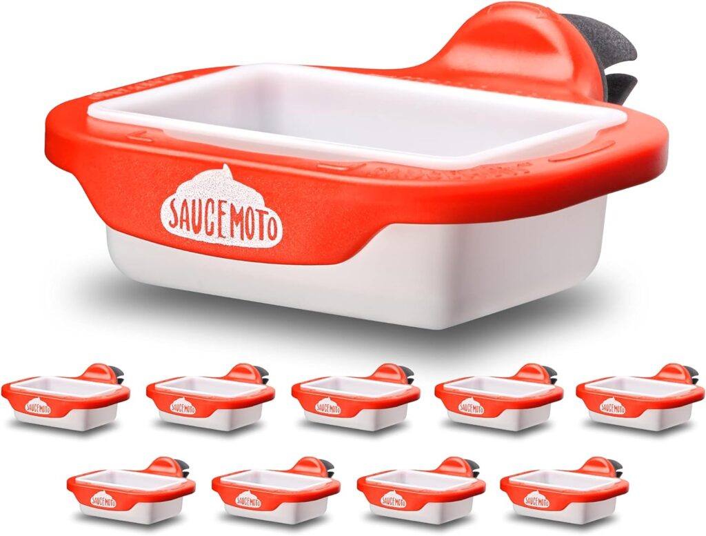 Saucemoto Dip Clip | An in-car sauce holder for ketchup and dipping sauces. As seen on Shark Tank (2 Pack, Gray)