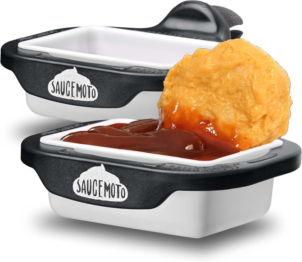 Saucemoto Dip Clip | An in-car sauce holder for ketchup and dipping sauces. As seen on Shark Tank (2 Pack, Gray)