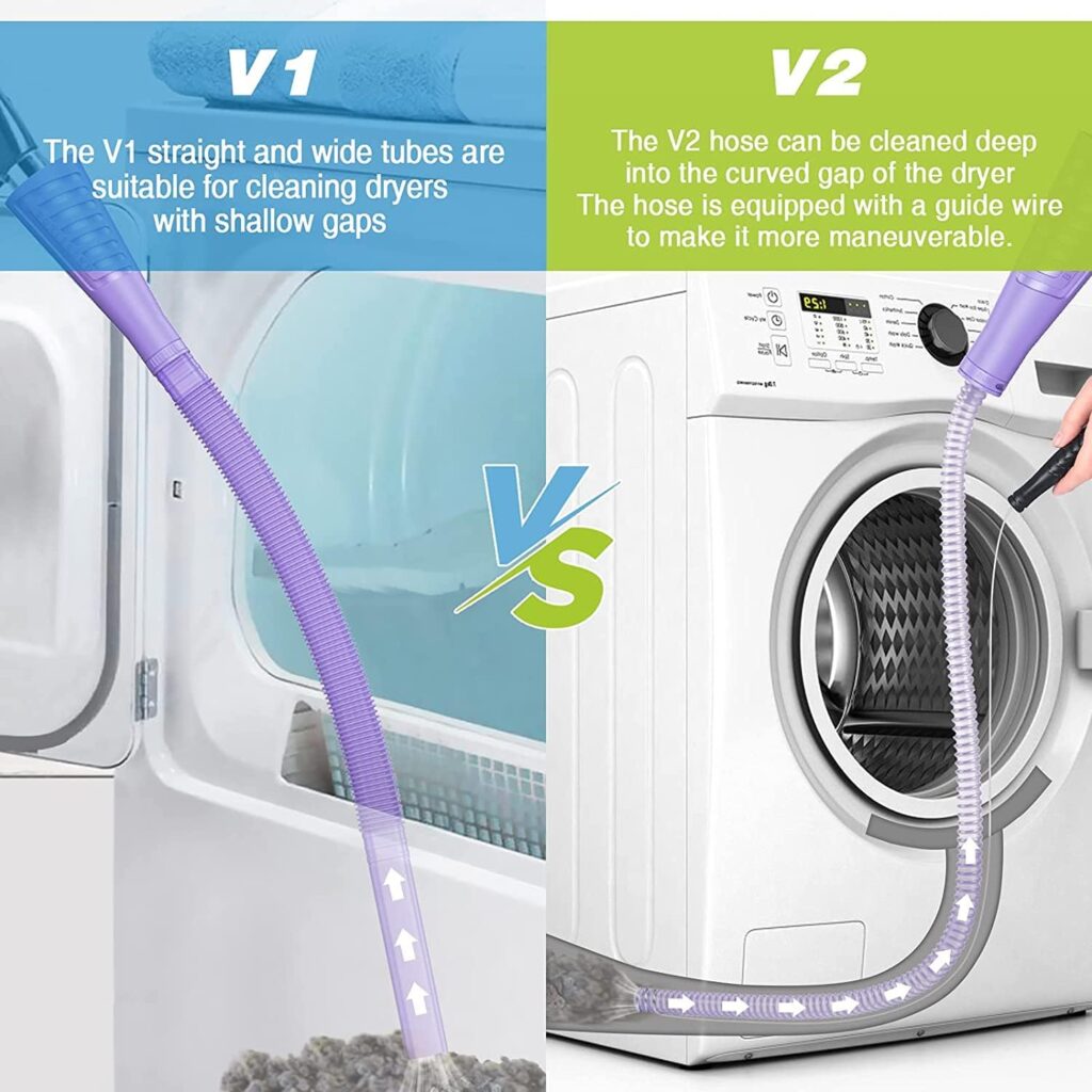 Sealegend 2 Pieces Dryer Vent Cleaner Kit Dryer Lint Vacuum Attachment, Dryer Lint Cleaner Kit Lint Remover Hoses Tools with Adapter