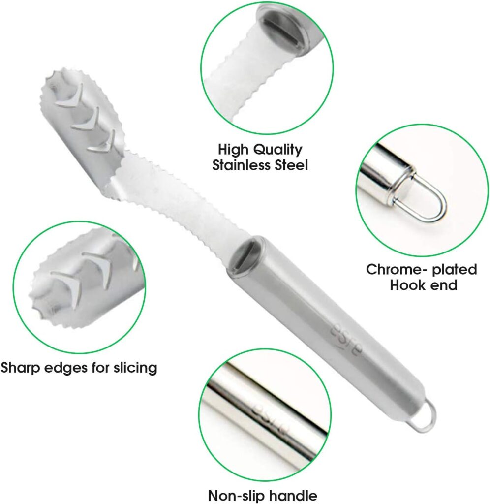 Stainless Steel Pepper Core Remover, Jalapeno Pepper Corer Tool Chili Deseeder, Sharp Edge Kitchen Gadget Seed Remover Dishwasher Safe, Slice off Vegetables tops for Barbecue