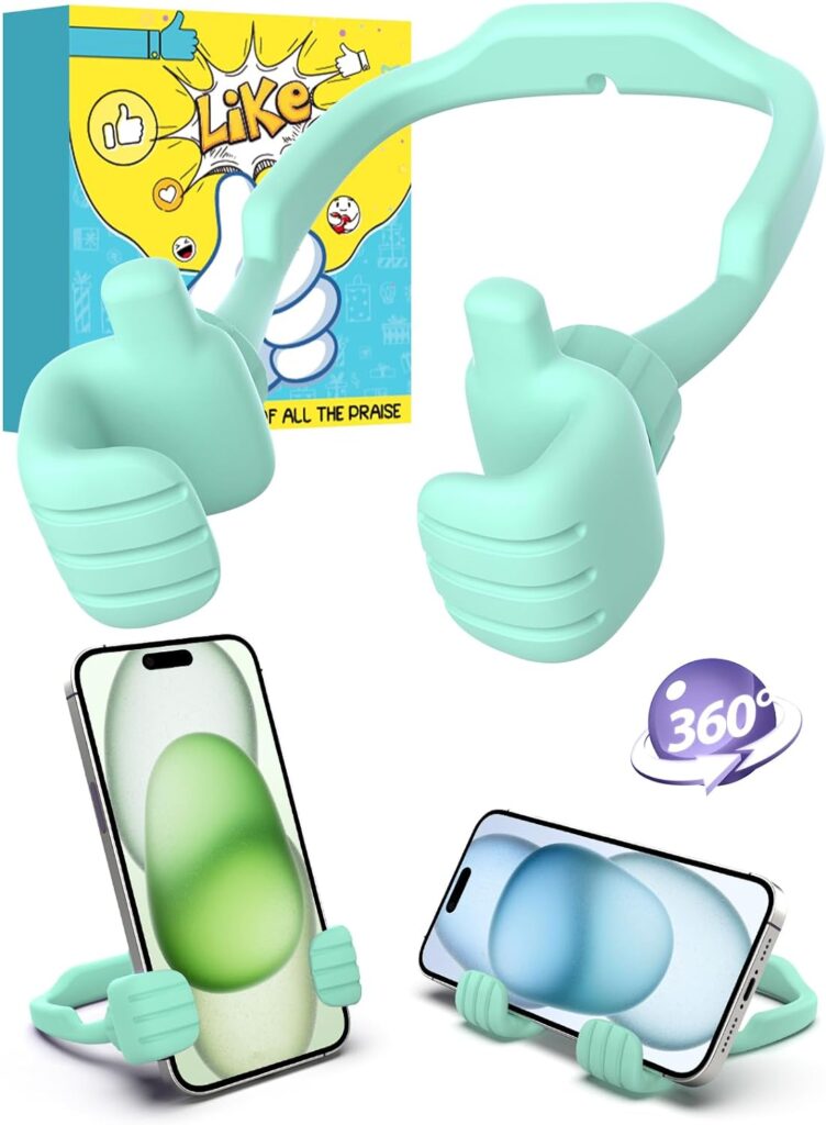 Stocking Stuffers for Teens Boys Men Cell Phone Stand Flexible Thumbs Up Lazy Cellphone Holder for Desk Hand Funny Christmas Ideas Gifts for Men Women Adults Husband Him Kids Cool Stuff Gadgets