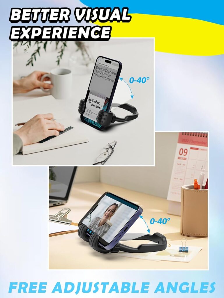 Stocking Stuffers for Teens Boys Men Cell Phone Stand Flexible Thumbs Up Lazy Cellphone Holder for Desk Hand Funny Christmas Ideas Gifts for Men Women Adults Husband Him Kids Cool Stuff Gadgets