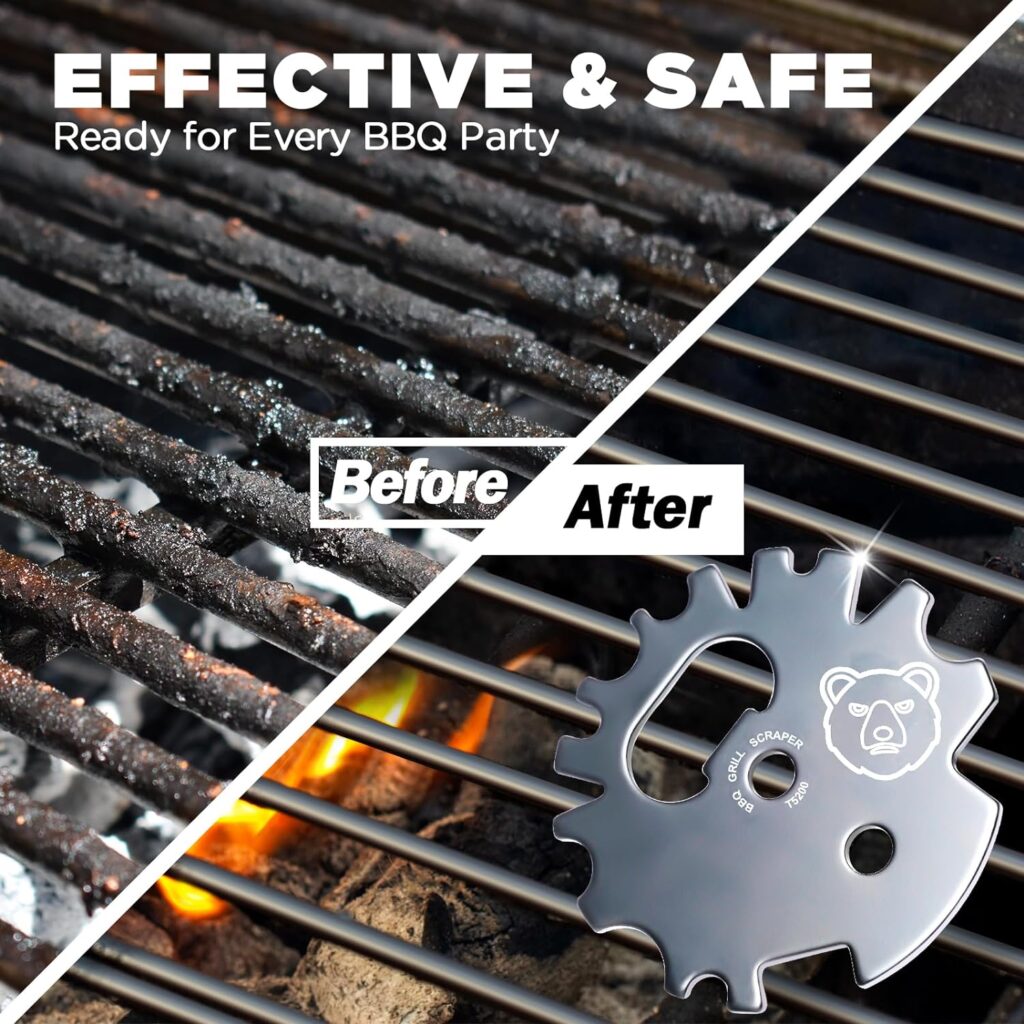 Stocking Stuffers Grill Scraper BBQ - Kitchen Gadgets Gifts for Men Christmas Ideas Dad Women Safe Grill Gate Grate Cleaner Tools for Barbeque Cleaning Bristle Free Must Have Cool Grilling Accessories