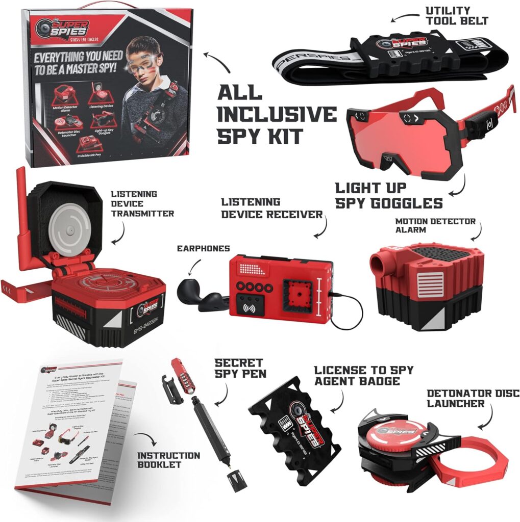 SuperSpies Secret Agent Spymaster Kit - Kids Spy Gear Spy Ninjas Toys Kids Spy Kit Spy Ninja Gadgets Spy Toys Spy Gadgets Spy Ninja Kit Kids Detective Kit Spy Kit for Kids 8-12
