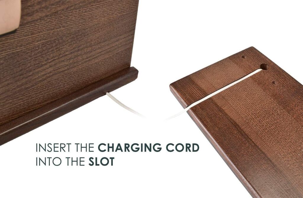 TESLYAR Wood Phone Docking Station Ash Key Holder Wallet Stand Watch Organizer Men Gift Husband Wife Anniversary Dad Birthday Nightstand Purse Father Graduation Male Travel Idea Gadgets… (Deep Brown)
