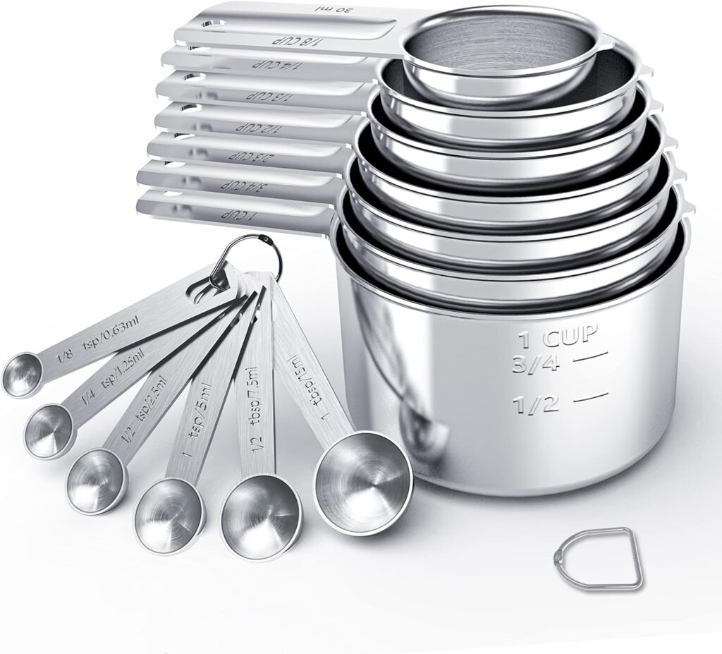 TILUCK Stainless Steel Measuring Cups  Spoons Set, Cups and Spoons,Kitchen Gadgets for Cooking  Baking (X-Large)