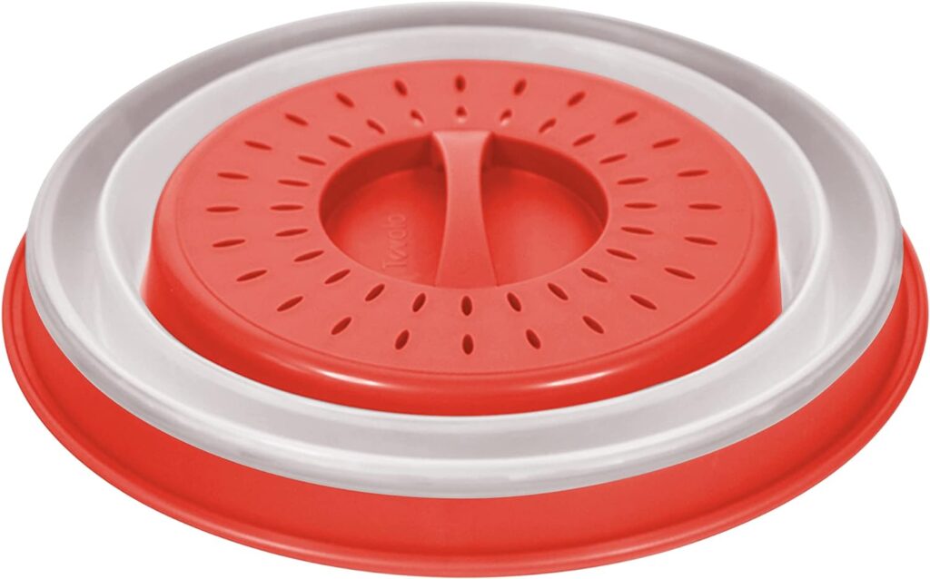 Tovolo 47005-200 Large Collapsible Microwave, Lid for Reheating Food, Meal Prep Gadget, No Mess Folding Plate Cover Kitchen Tool, Charcoal