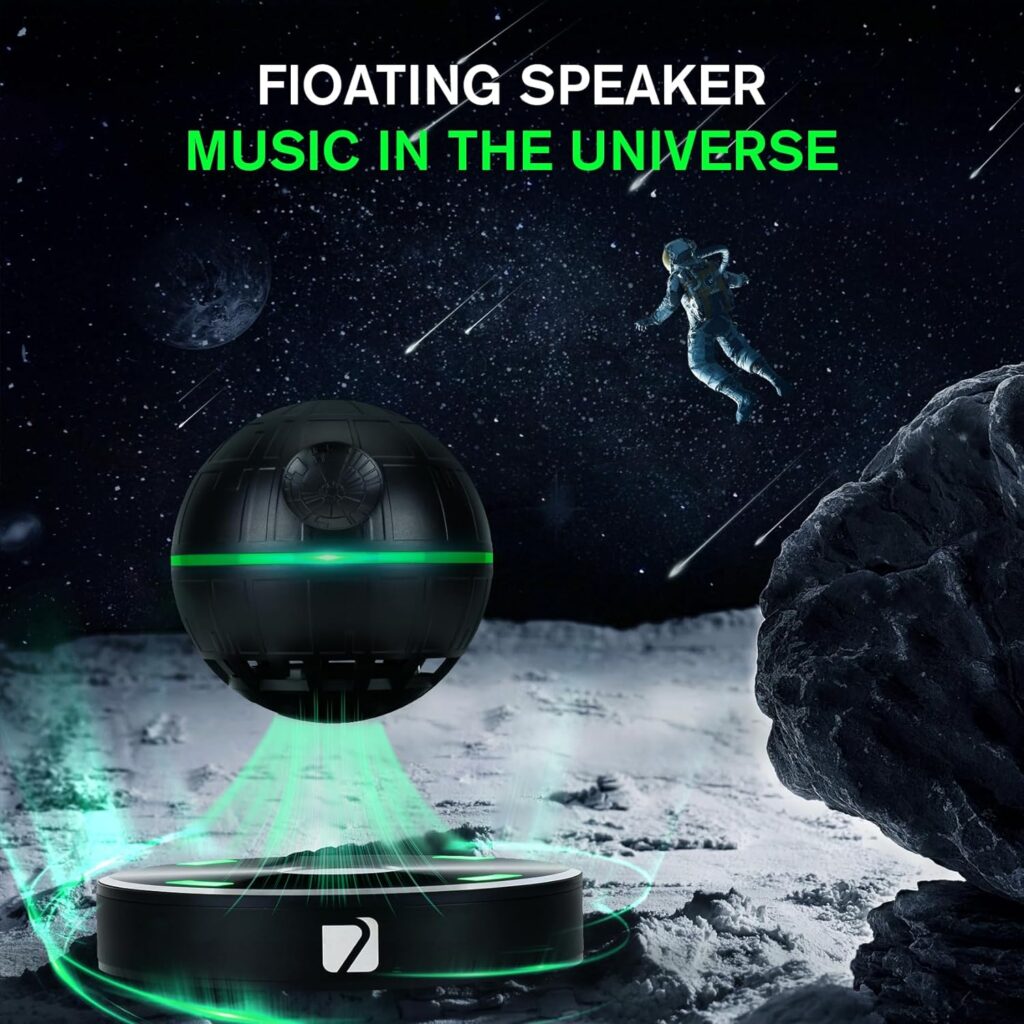 Upgraded, Wireless Arc Star Floating Speaker, Magnetic Levitating Star Wars Bluetooth Speaker, Upgrade 8W Speaker 3D Stereo Bass Sound and NFC, Cool Tech Gadgets, Creative Electric Gifts