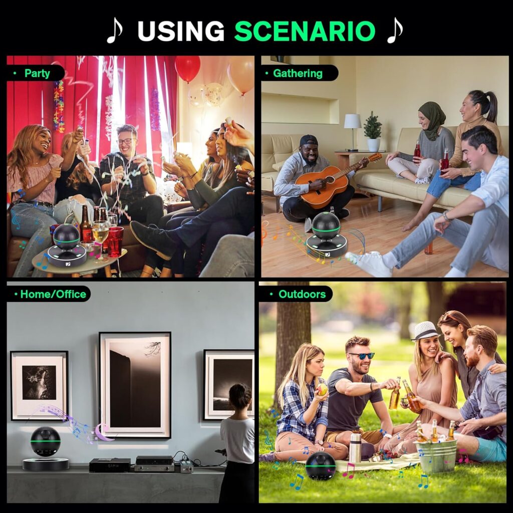 Upgraded, Wireless Arc Star Floating Speaker, Magnetic Levitating Star Wars Bluetooth Speaker, Upgrade 8W Speaker 3D Stereo Bass Sound and NFC, Cool Tech Gadgets, Creative Electric Gifts