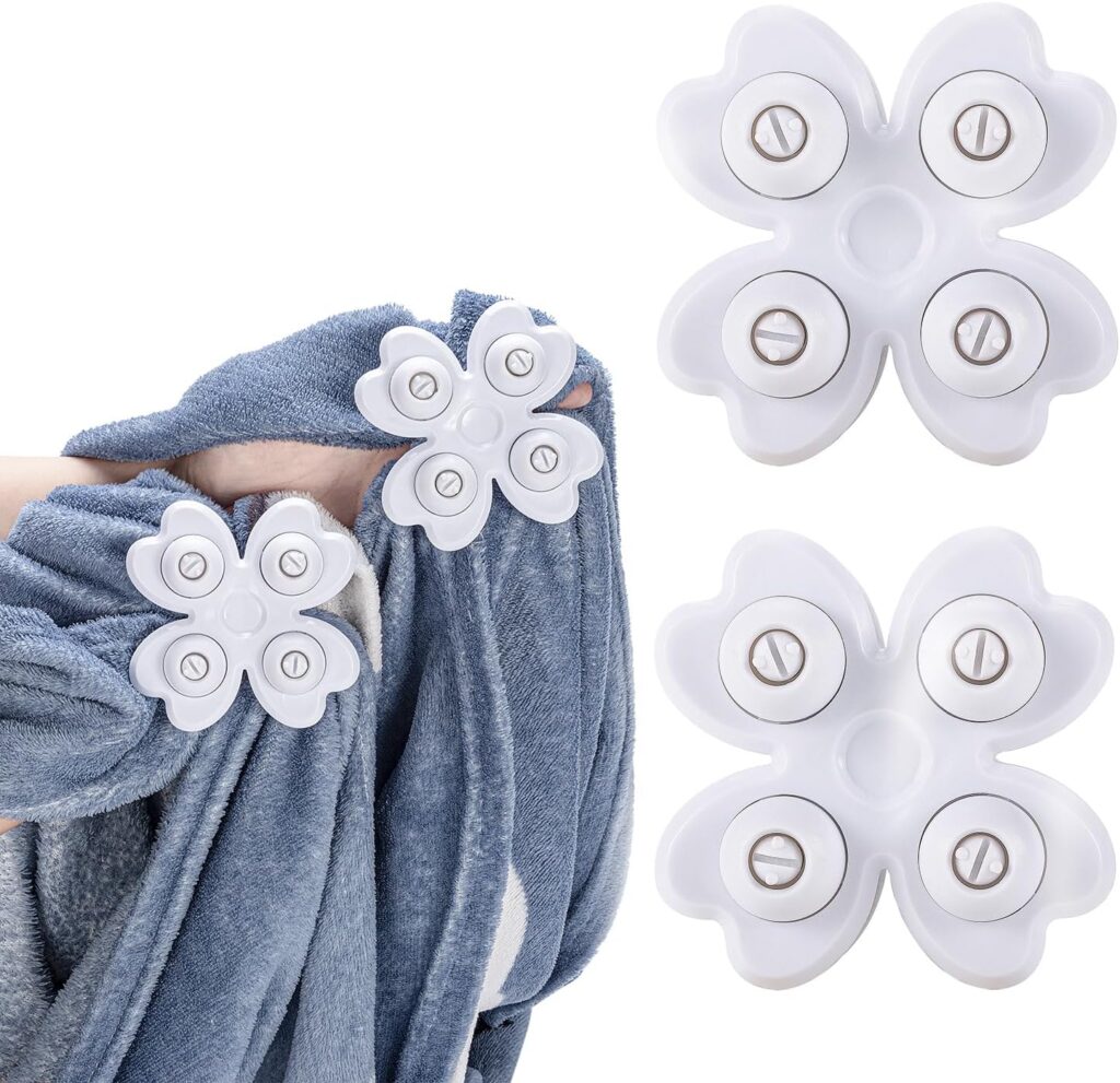 2Pack Anti-Tangle Laundry Washing Gadget for Washer and Dryer, Four Leaf Clover Bedsheet Blanket Detangler Prevent Wrinke Drying Faster Fabric Fixer