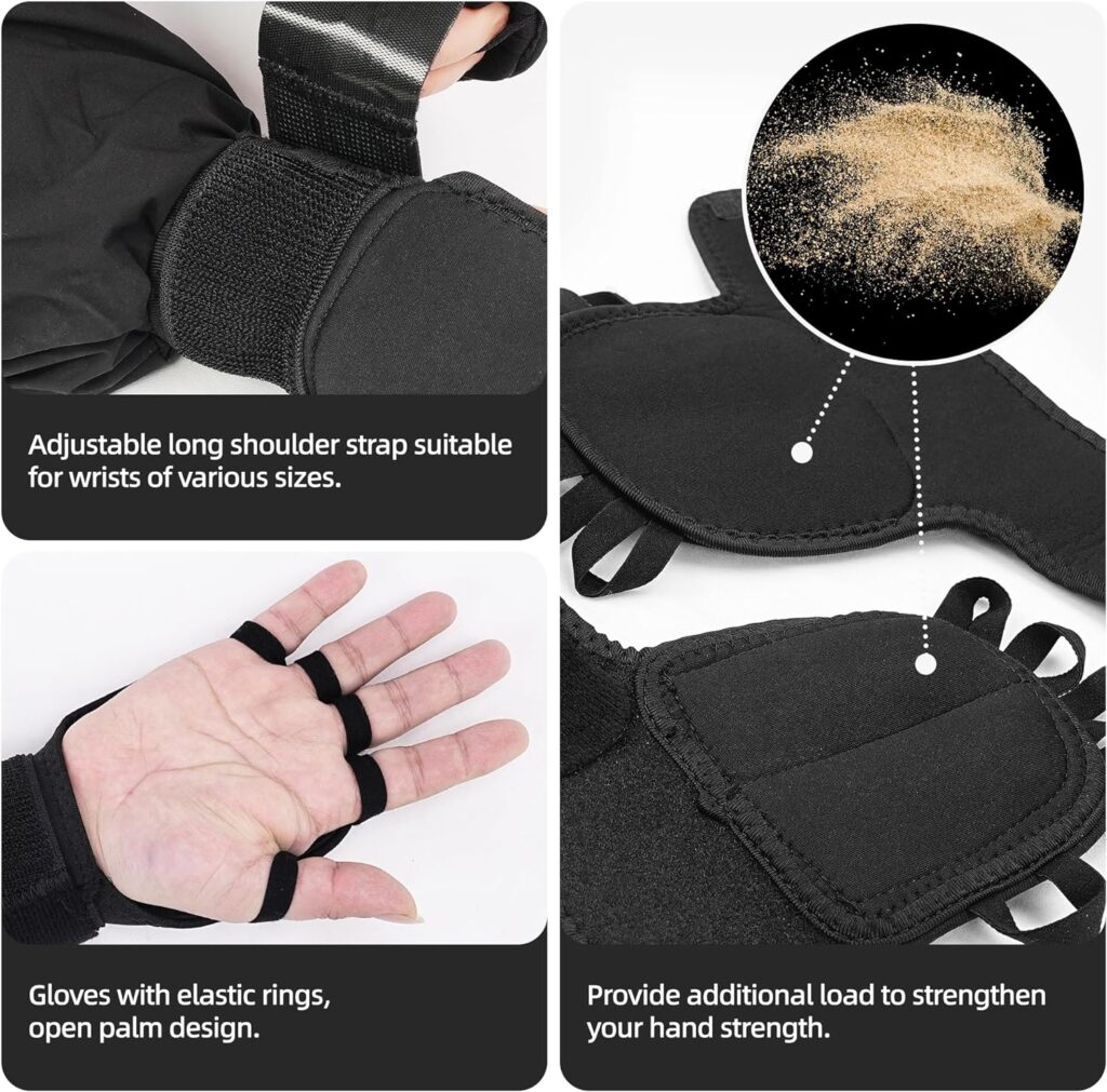 2Pcs Weighted Gloves for Tremors,Black Gloves Hand Weight for Fine Motor Skills,Adjustable Parkinsons Aids for Hand Tremors，Gadgets for Parkinsons Patients
