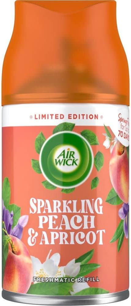 Air Wick Freshmatic Air Freshener Spray Starter Kit (1 Gadget + 1 Refill) Automatic Sprayer, Sparkling Peach and Apricot Scent for Home and Office Fragrance