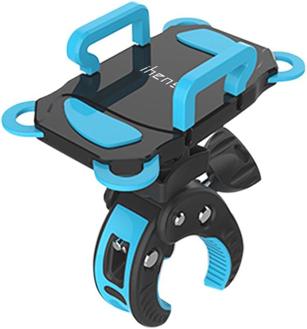 Bike Phone Mount, Motorcycle Mountain Bike Handlebar Bicycle Golf Cart Stroller Cell Phone Holder with Rubber Strap 360 Degrees Rotate for iPhone X 8 7 6 6s Plus Samsung (Green)