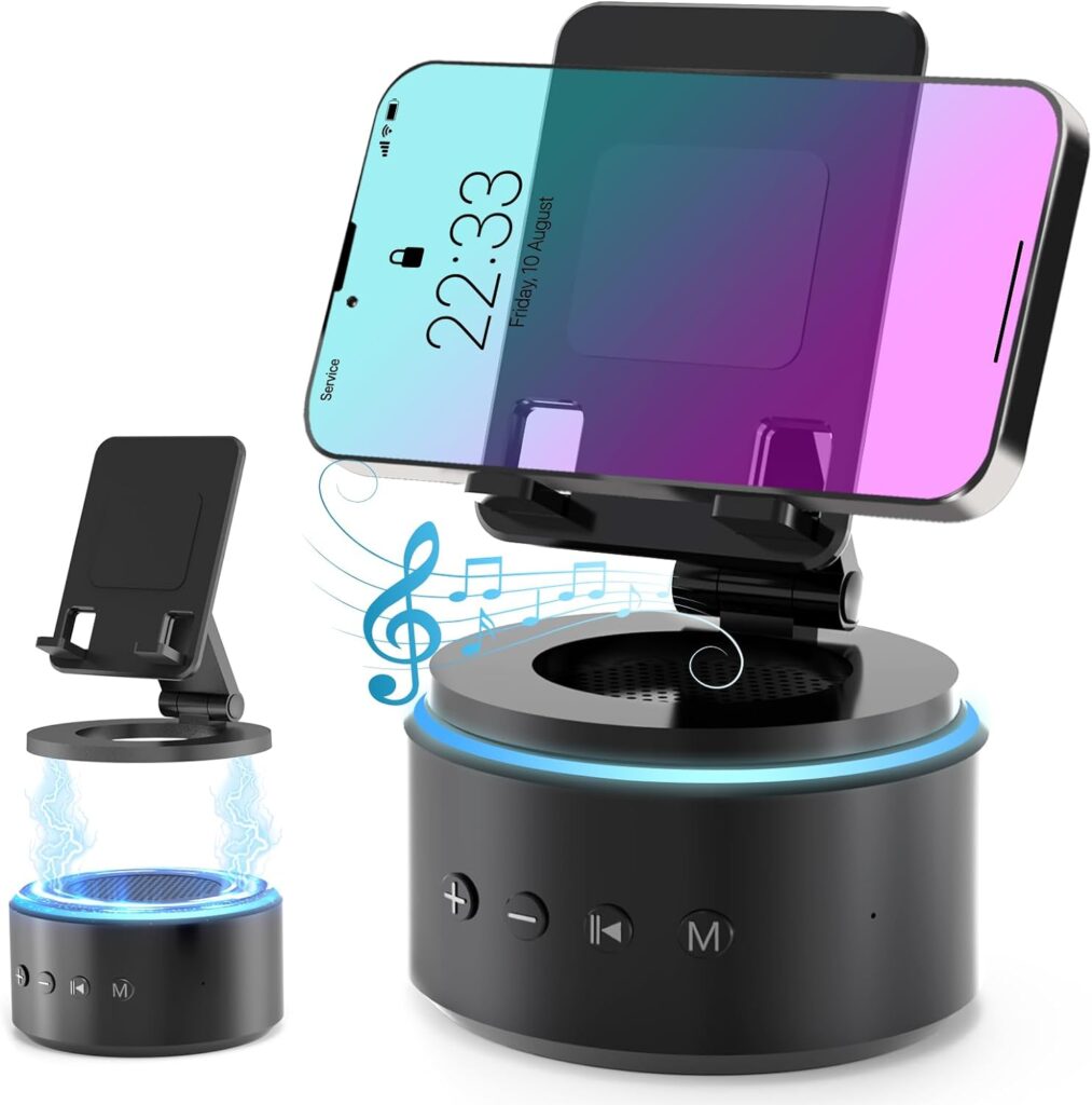 Bluetooth Speaker with Detachable Cell Phone Stand, White Noise Sound Machine Gifts for Men Dad Fathers Day from Daughter Son, Cool Gadgets Anniversary Birthday Him Husband Gifts from Wife
