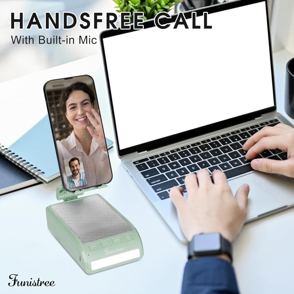 Bluetooth Speaker with Detachable Cell Phone Stand, White Noise Sound Machine Gifts for Men Dad Fathers Day from Daughter Son, Cool Gadgets Anniversary Birthday Him Husband Gifts from Wife
